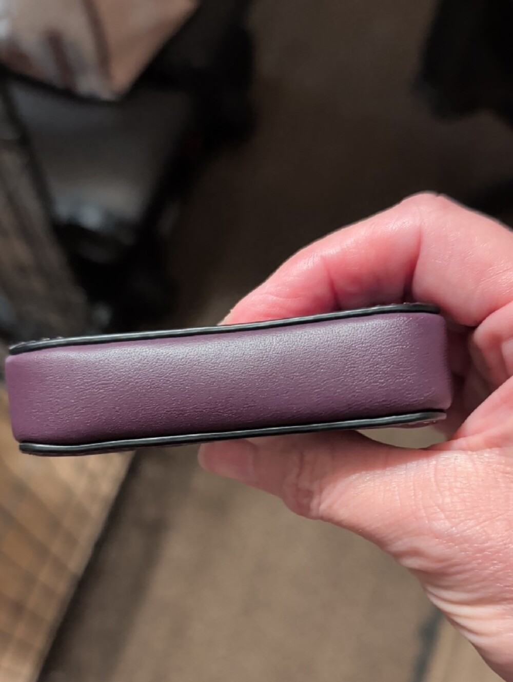 Coach Purple Triangle Leather Key Holder - Picture 8 of 16